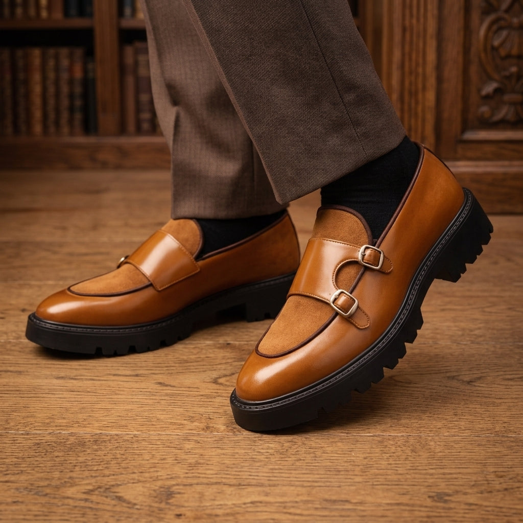 Montaro Genuine Leather Lug Derbies