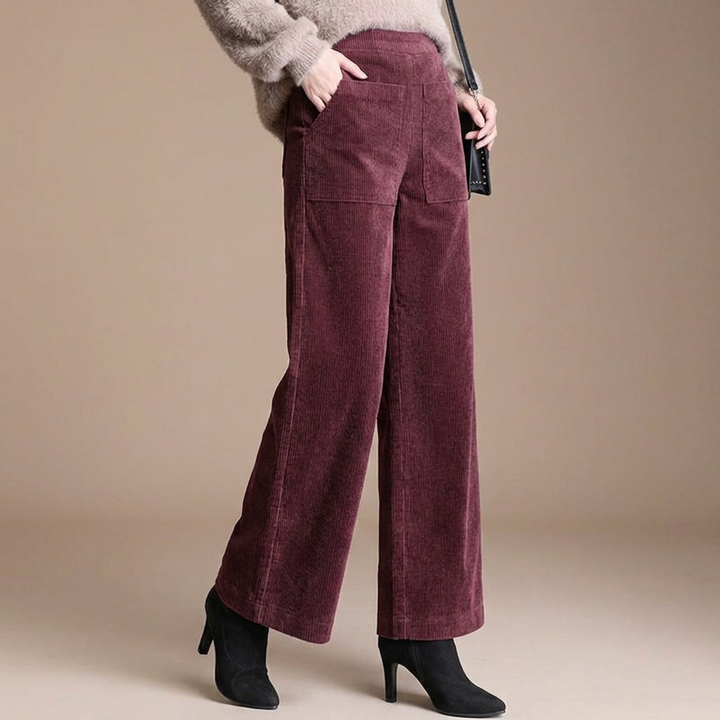 ASHFORD FLARE CORDUROYS - Burgundy