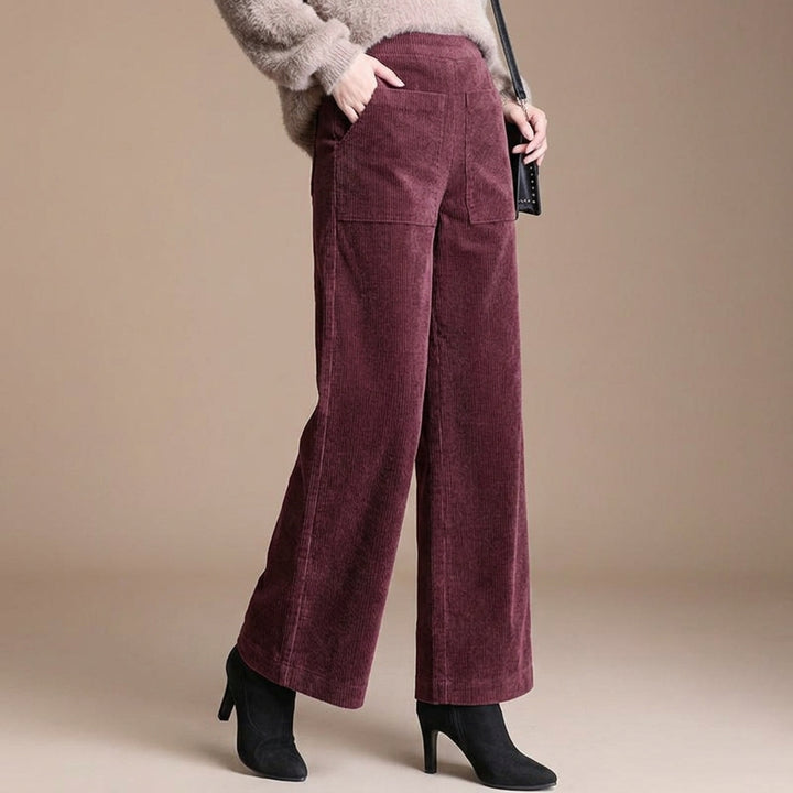 ASHFORD FLARE CORDUROYS - burgundy