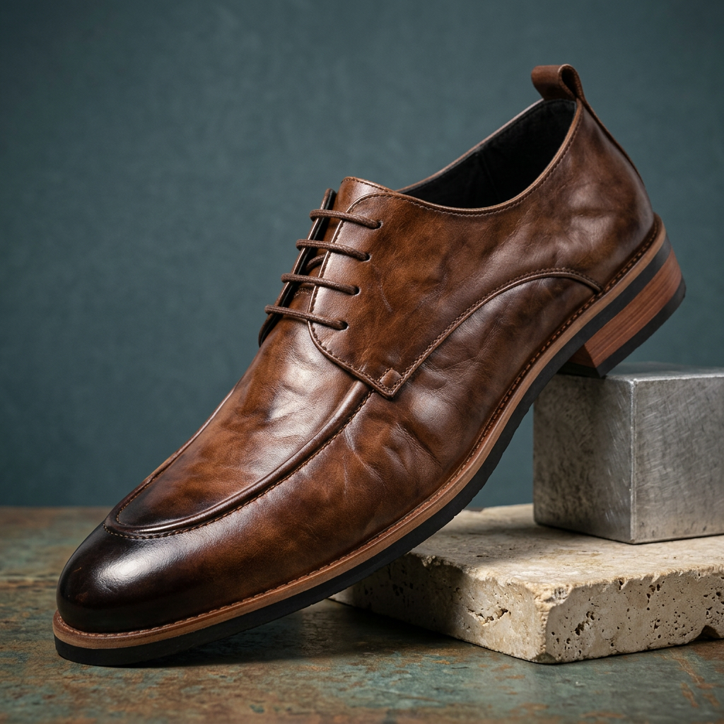 HARRISON COLE LEATHER DERBY - brown