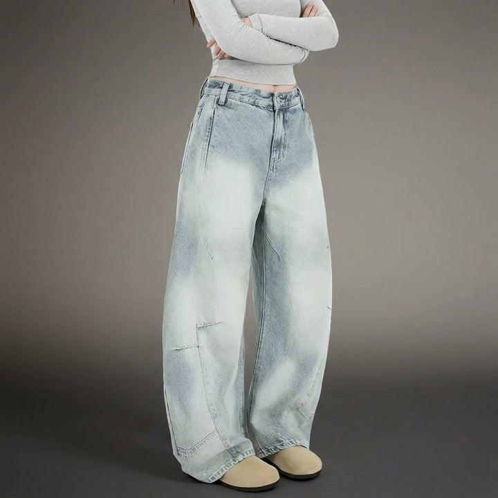 BRONX BARREL-CUT DENIMS - distressed denim