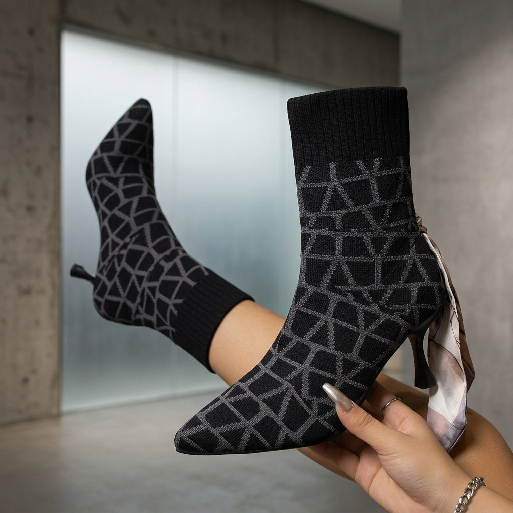 Aria High-Heel Knitted Boots