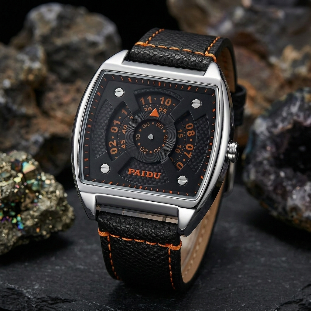 Rovigo Square Watch - Silver and Copper