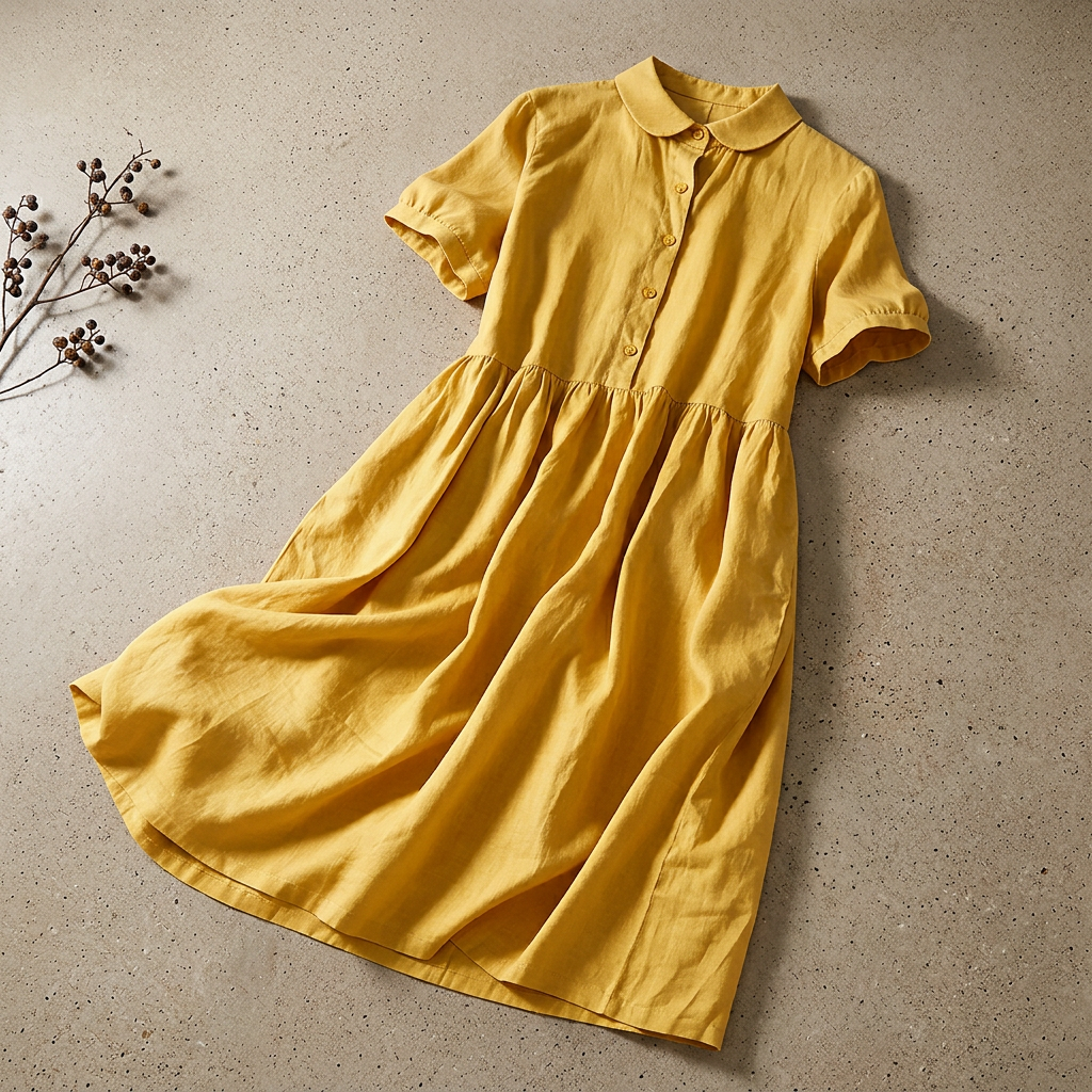 LYLA BELLE LINEN DRESS - Sunshine Yellow