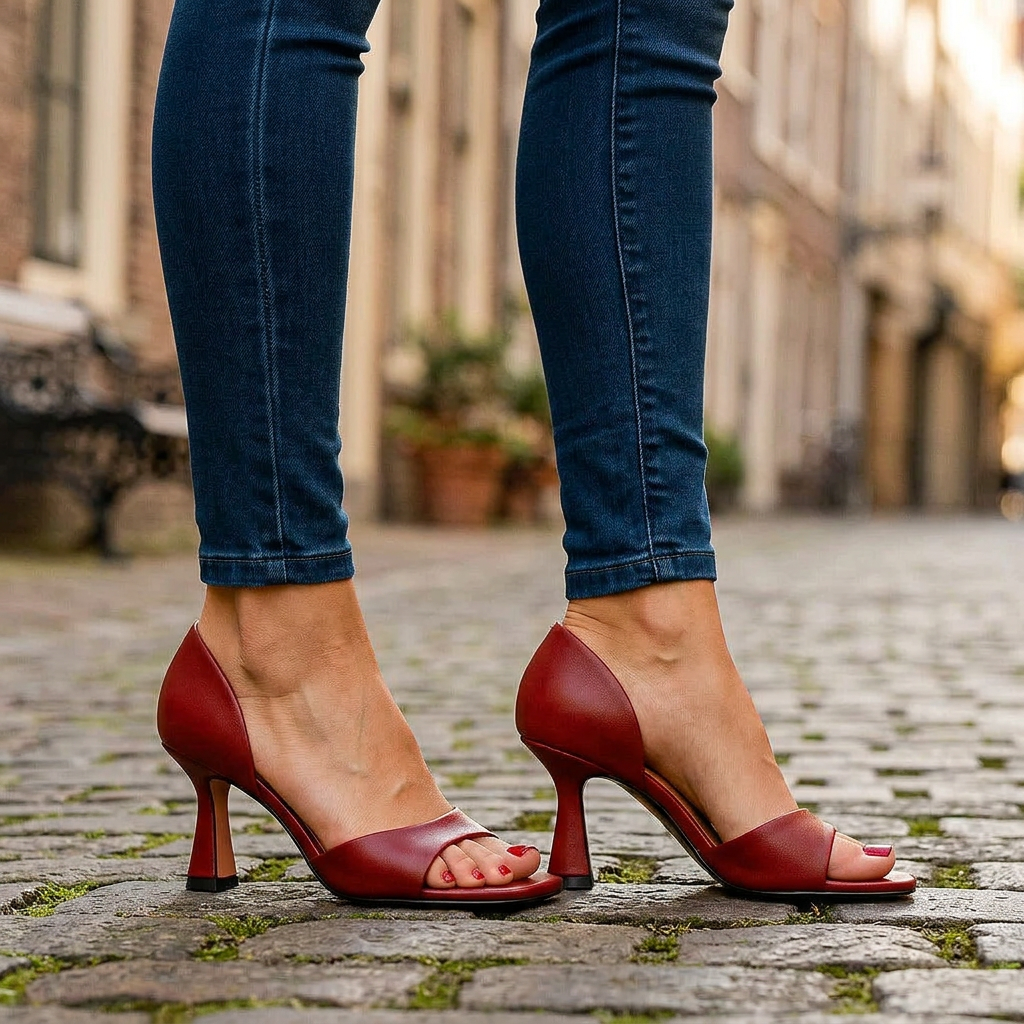 MELANIE GRACE HEELS - wine red