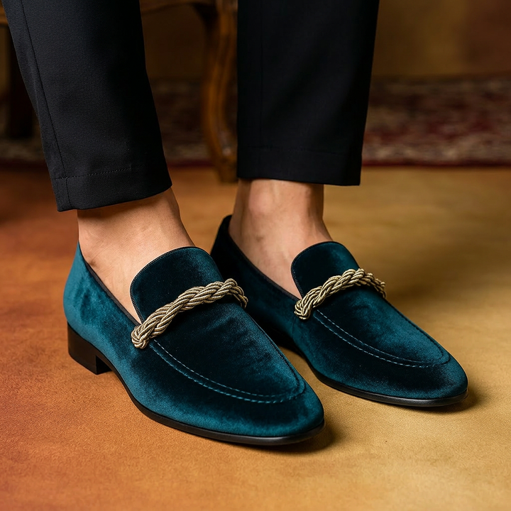 Monte Carlo Velvet Loafers - Dark Green