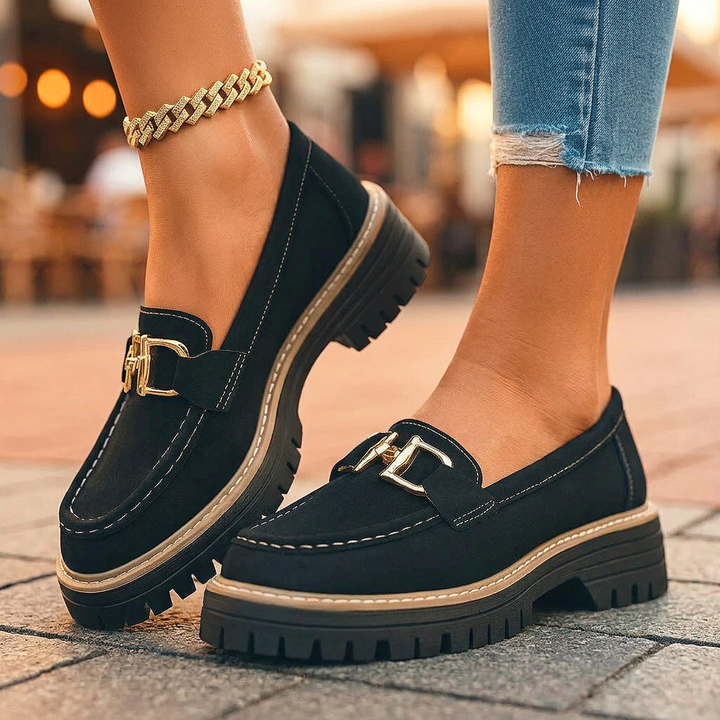 ISLA MONROE PLATFORM LOAFERS - classic black