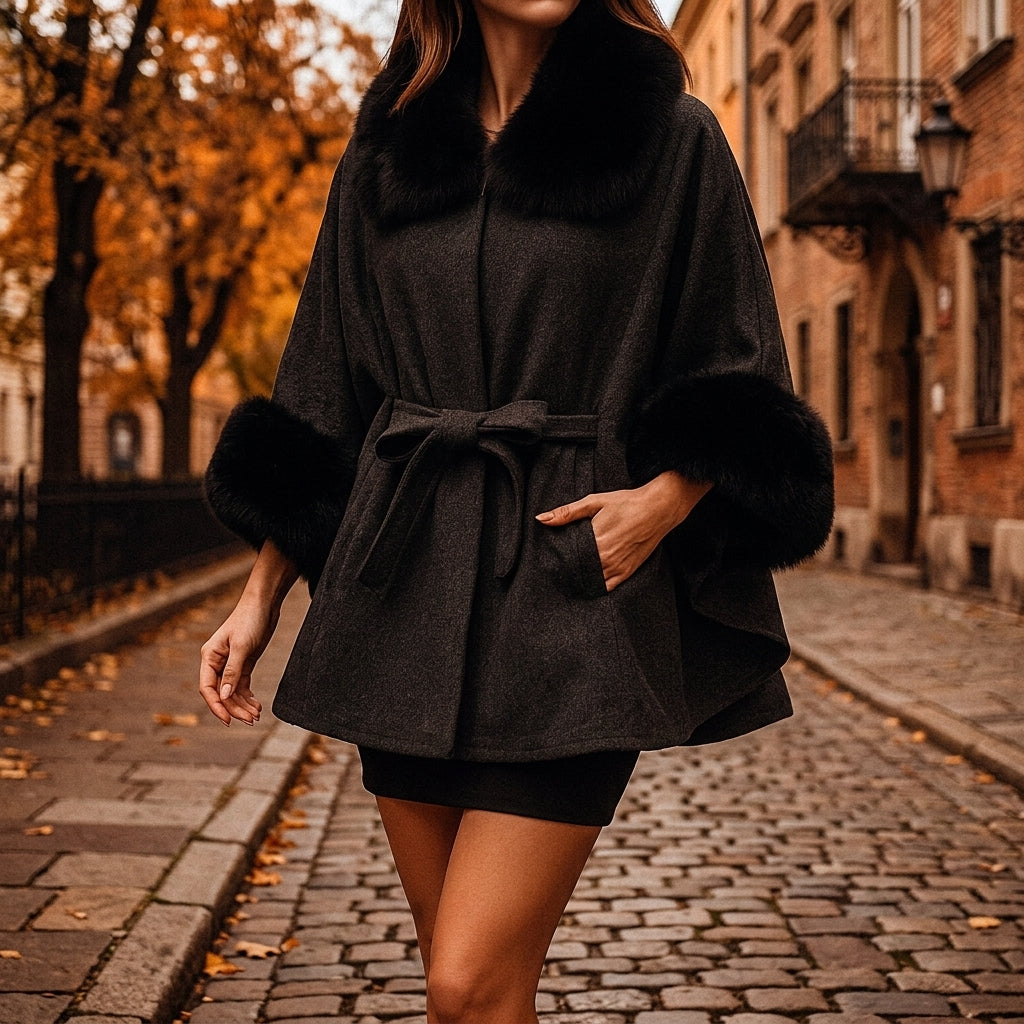 Belrose Plush Shawl - midnight black