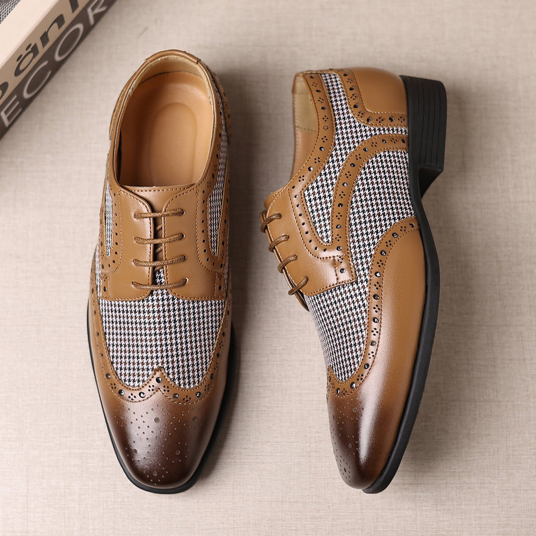 Remington Houndstooth Dress Shoes - light brown