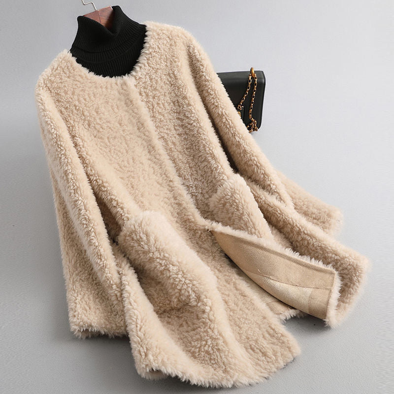 Amoria Plush Coat - beige