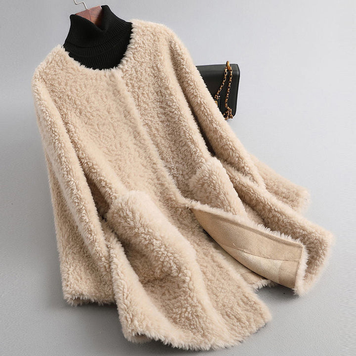 Amoria Plush Coat - beige