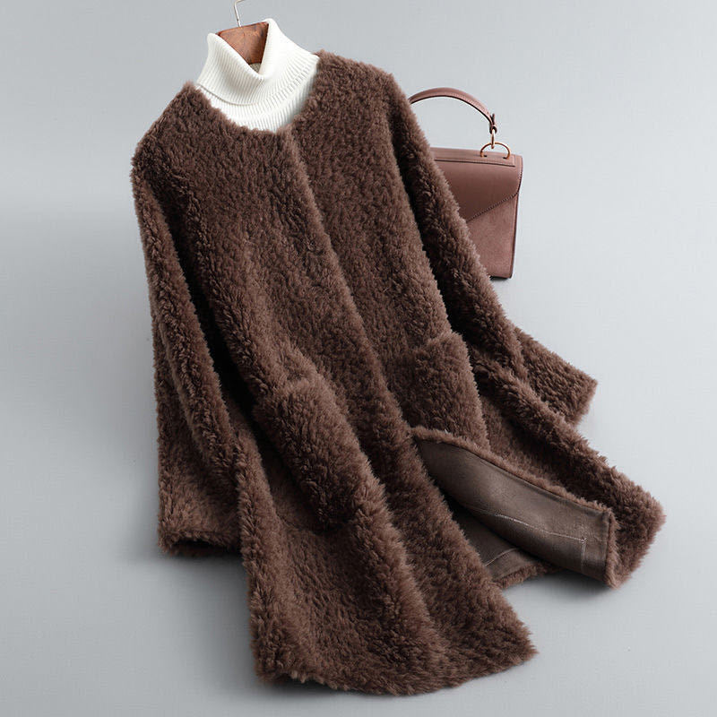 Amoria Plush Coat - brown