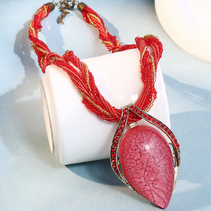 Serenity Boho Necklace - red
