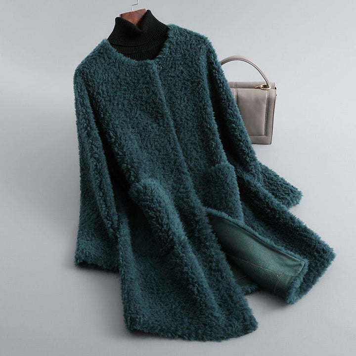 Amoria Plush Coat - dark blue