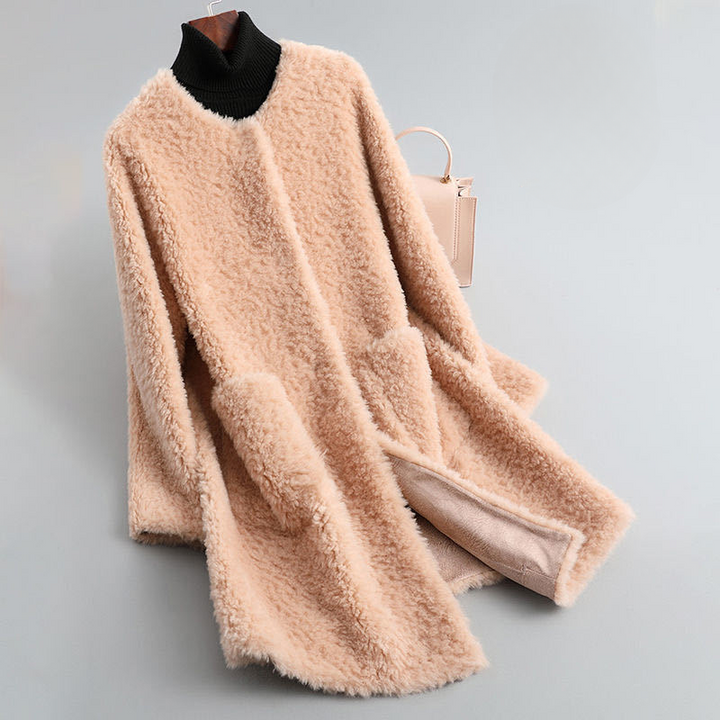 Amoria Plush Coat - blush pink