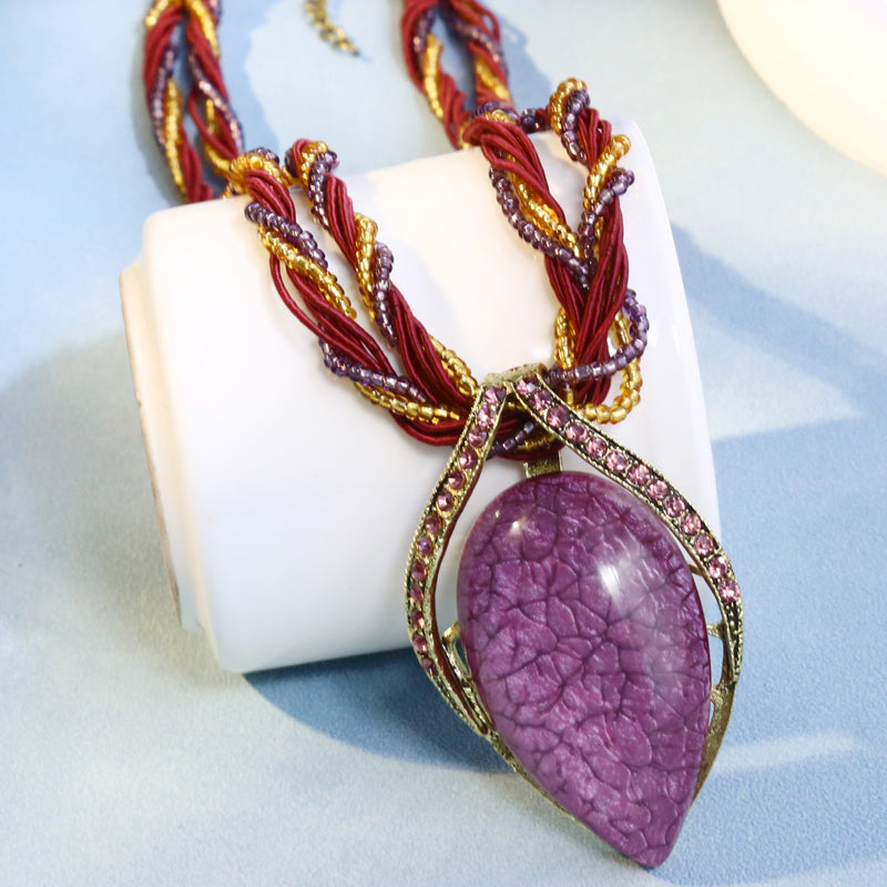 Serenity Boho Necklace - purple