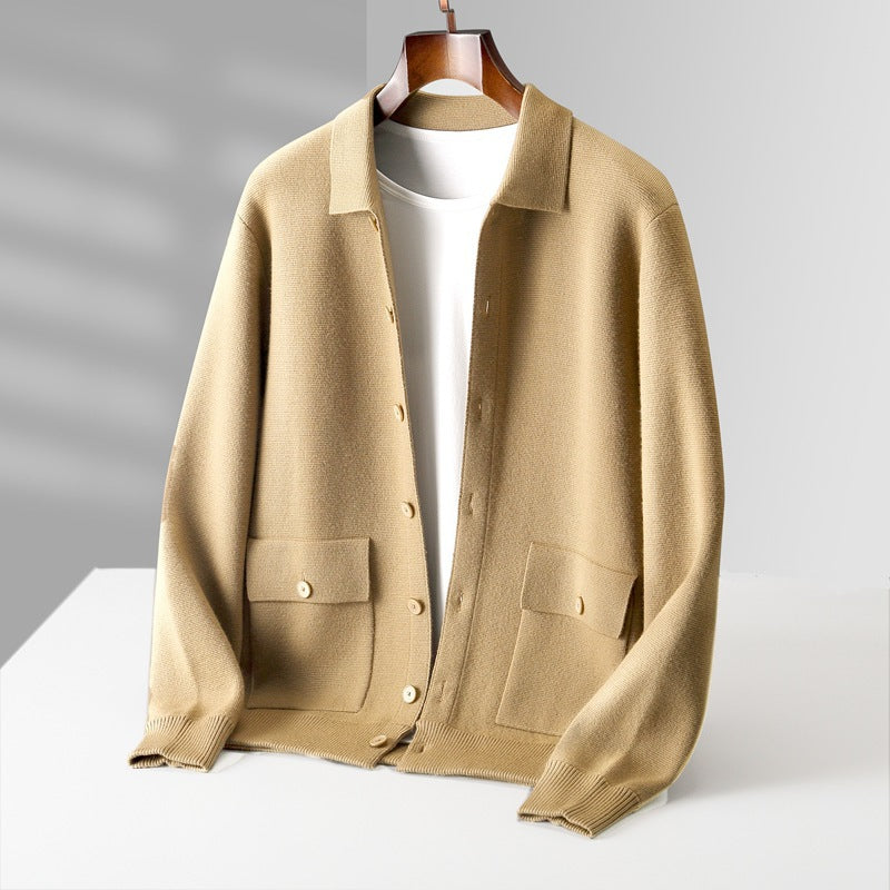 Milton Cashmere Cardigan - khaki