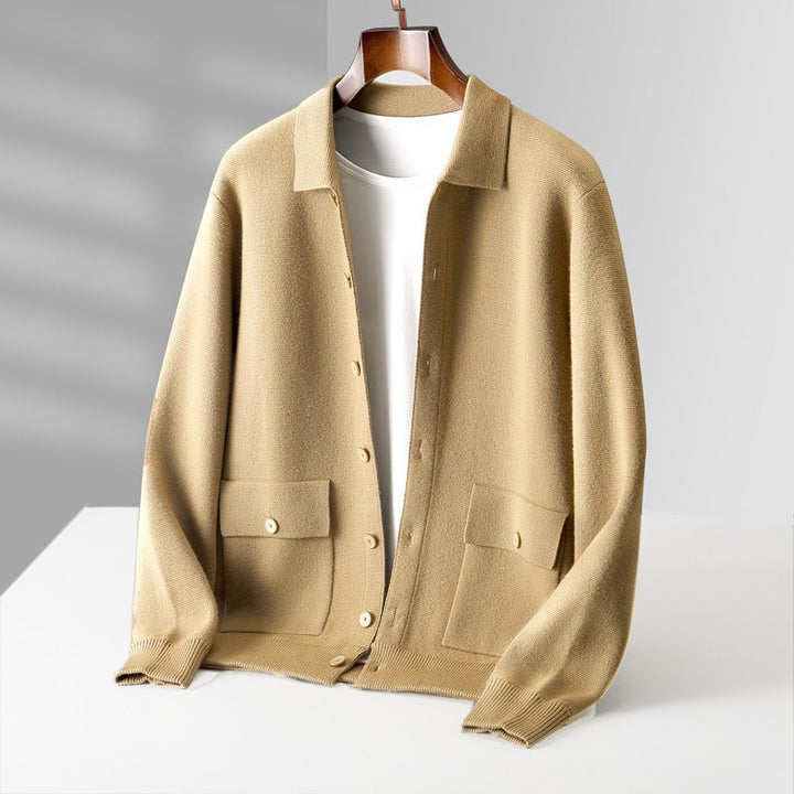 Milton Cashmere Cardigan - khaki