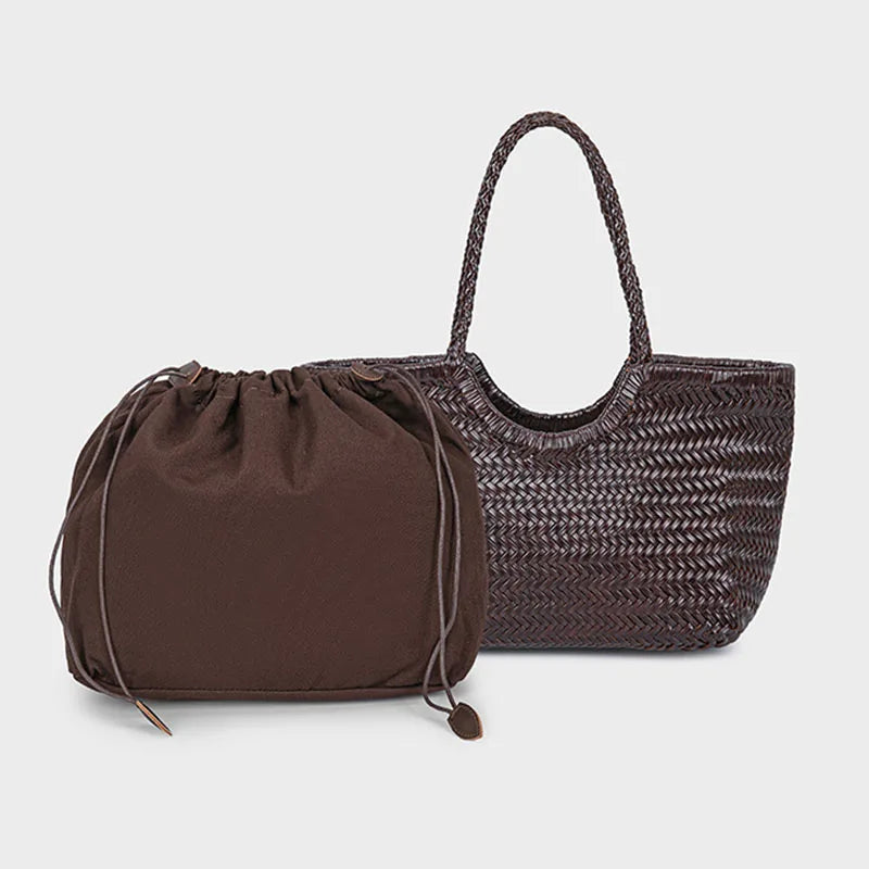 Ardin Leather Woven Tote