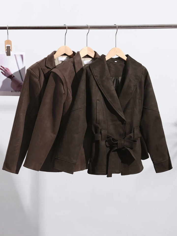 Faux Suede Streetwear Jacket