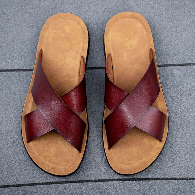 Riviera Luxe Leather Slides