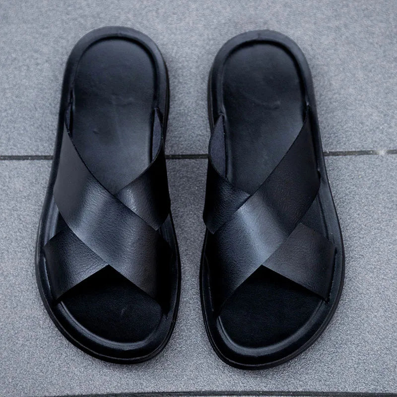 Riviera Luxe Leather Slides