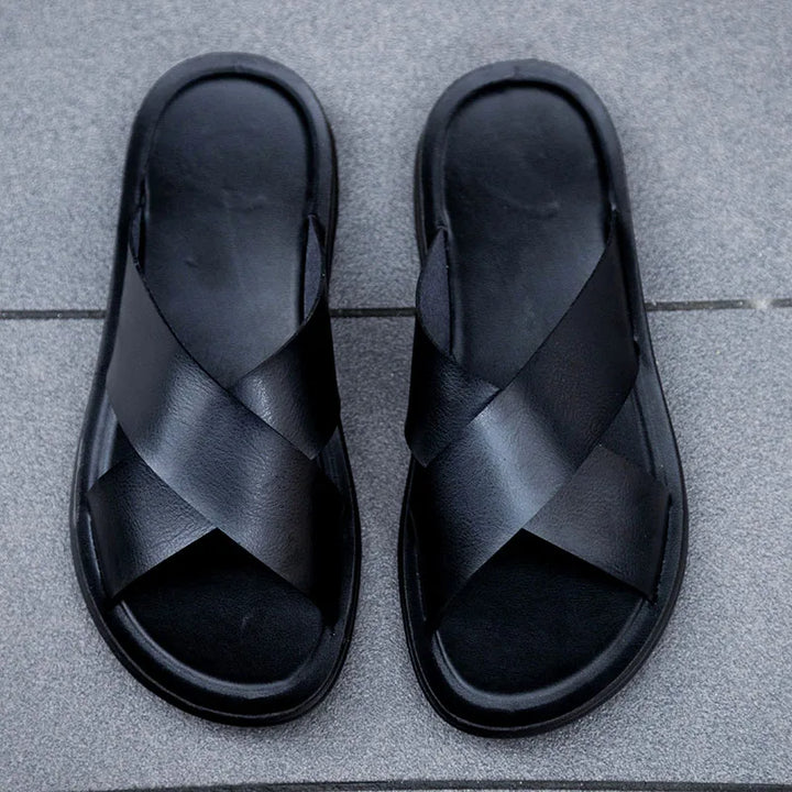 Riviera Luxe Leather Slides