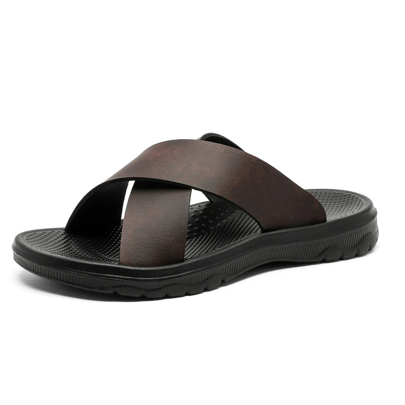 Riviera Luxe Leather Slides