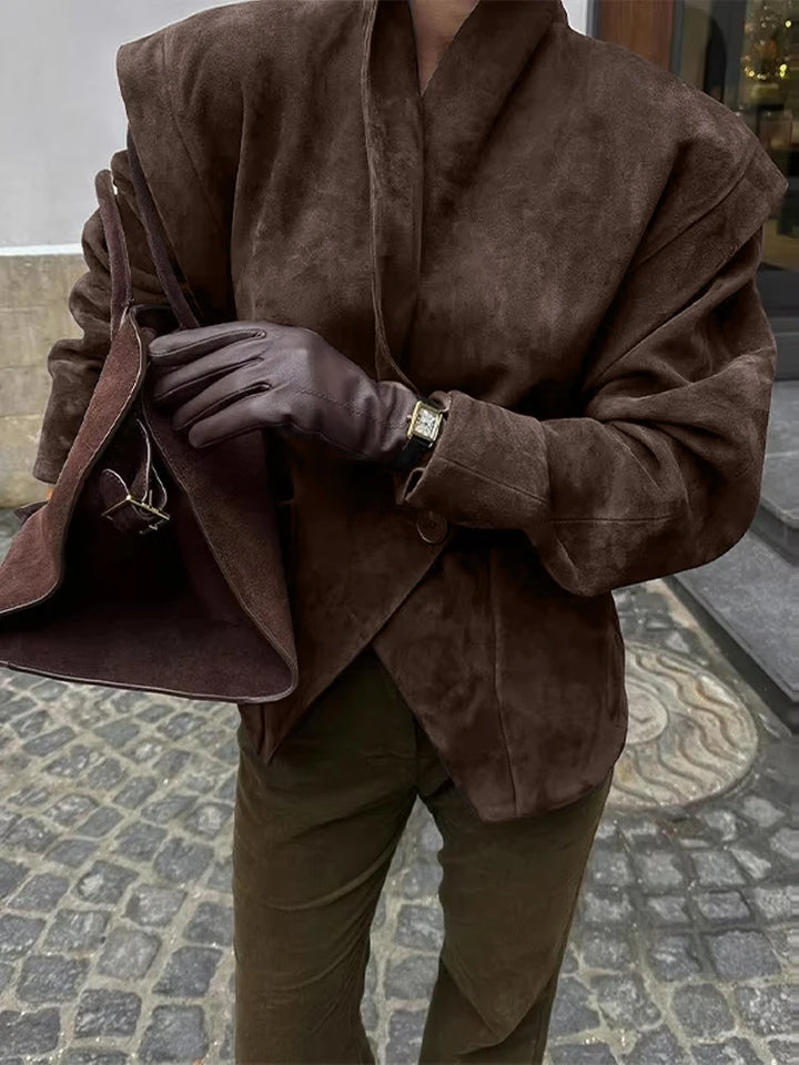 Faux Suede Streetwear Jacket