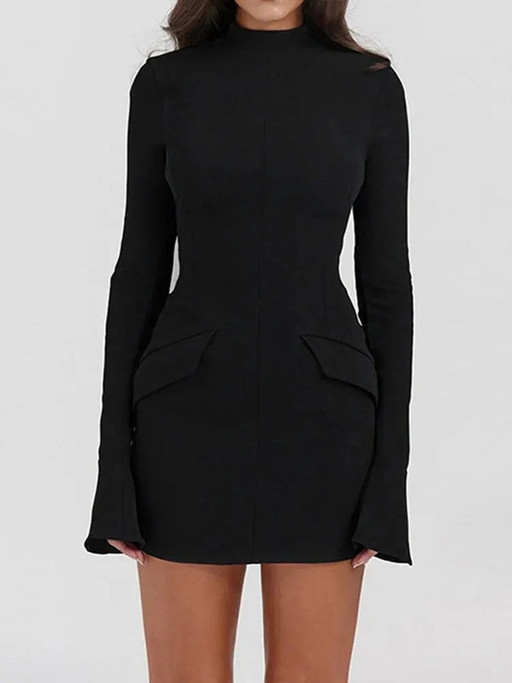 Noir Flare Mini Dress by Tom Claren