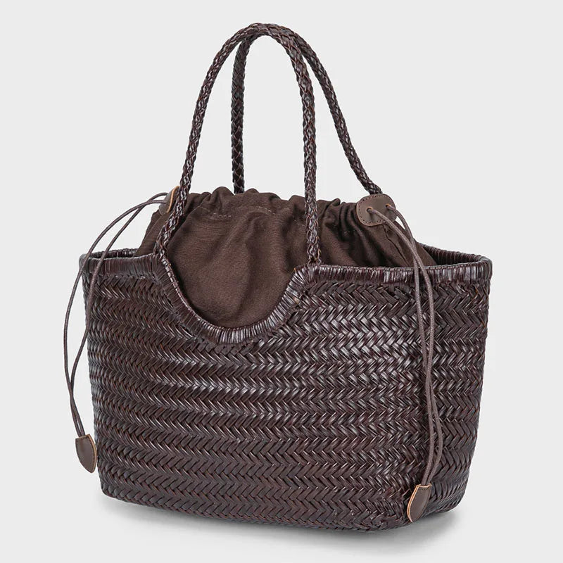 Ardin Leather Woven Tote
