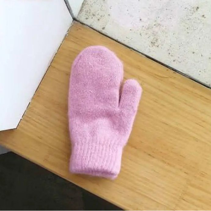 Pink knitted glove