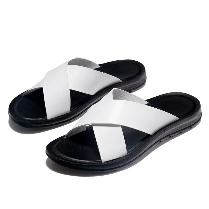 Riviera Luxe Leather Slides