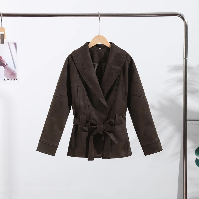 Faux Suede Streetwear Jacket