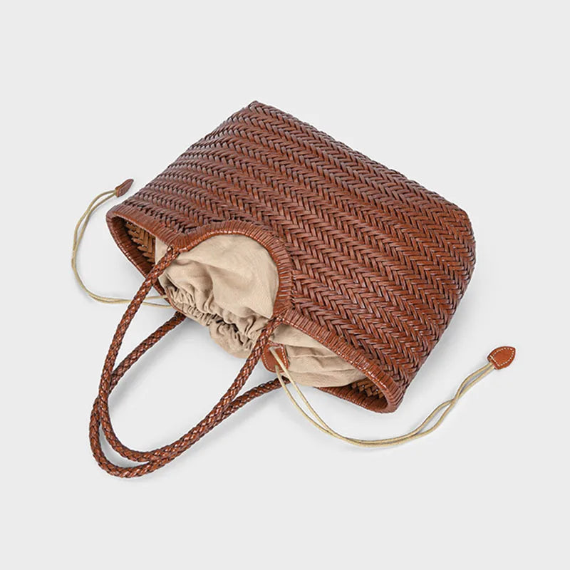 Ardin Leather Woven Tote