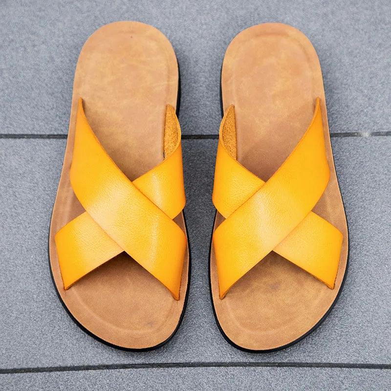 Riviera Luxe Leather Slides