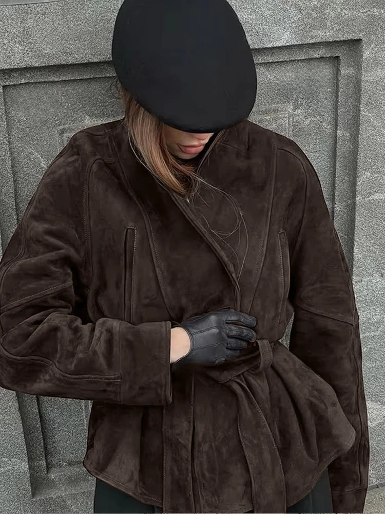 Faux Suede Streetwear Jacket