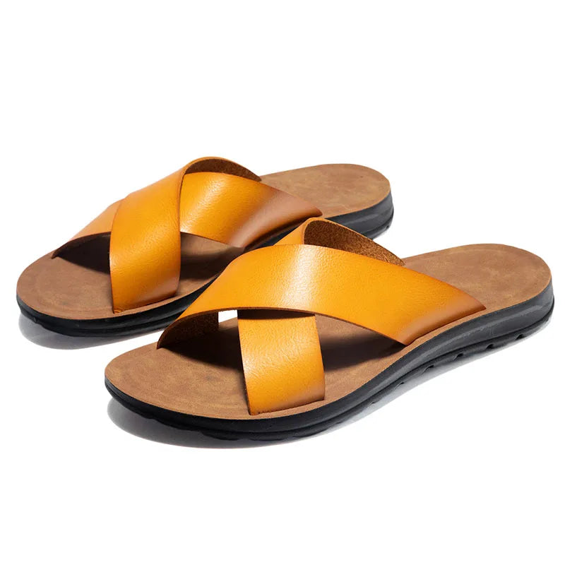 Riviera Luxe Leather Slides