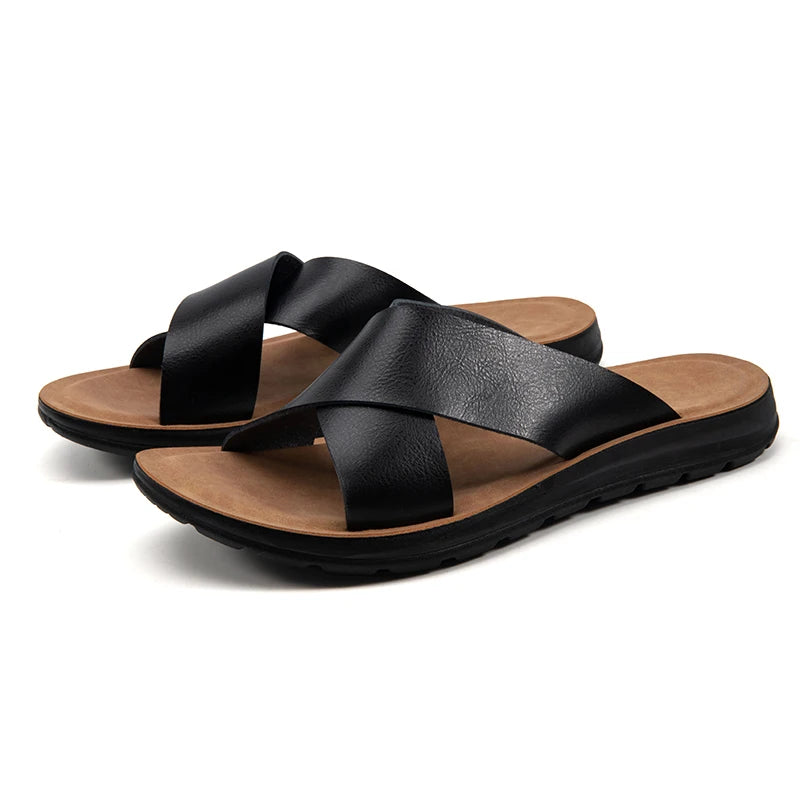 Riviera Luxe Leather Slides