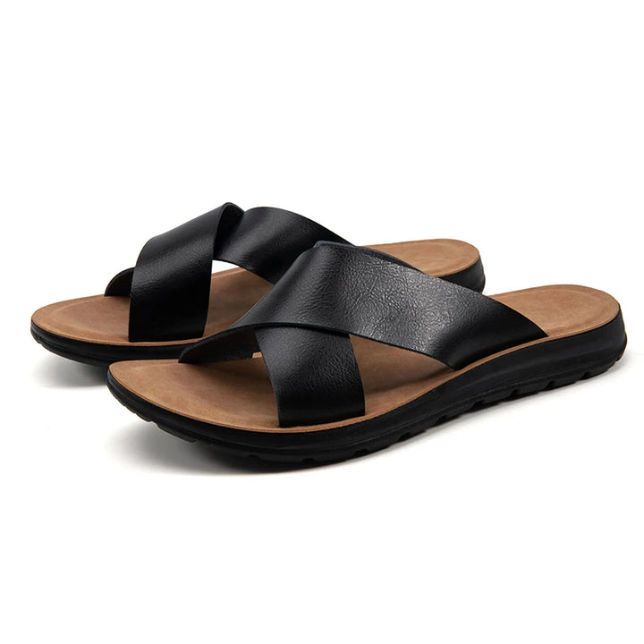 Riviera Luxe Leather Slides