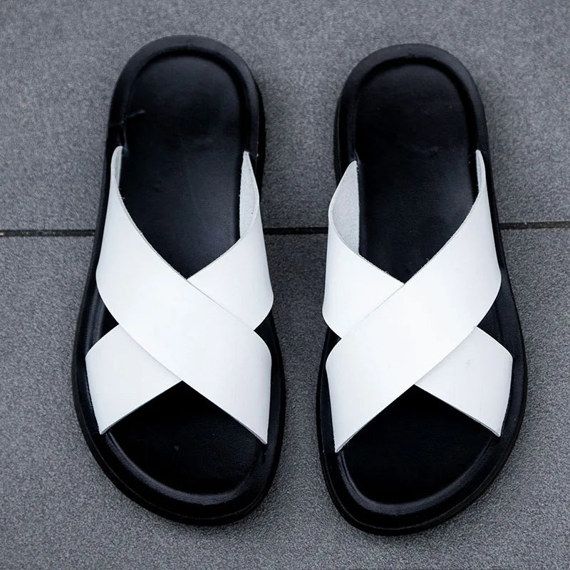 Riviera Luxe Leather Slides