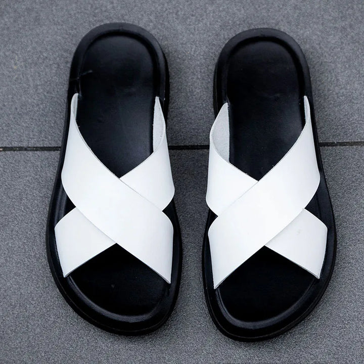 Riviera Luxe Leather Slides