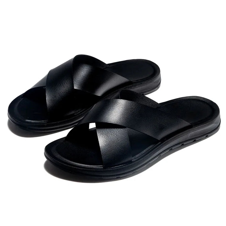 Riviera Luxe Leather Slides
