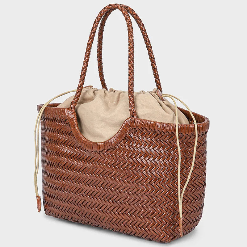Ardin Leather Woven Tote