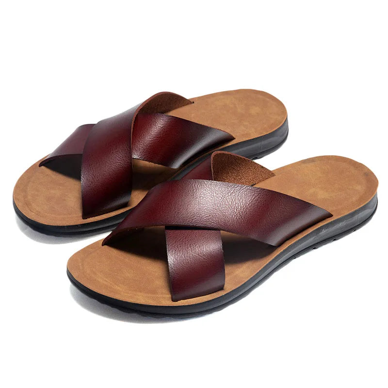 Riviera Luxe Leather Slides