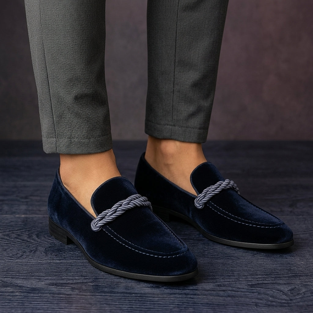 Monte Carlo Velvet Loafers - dark blue