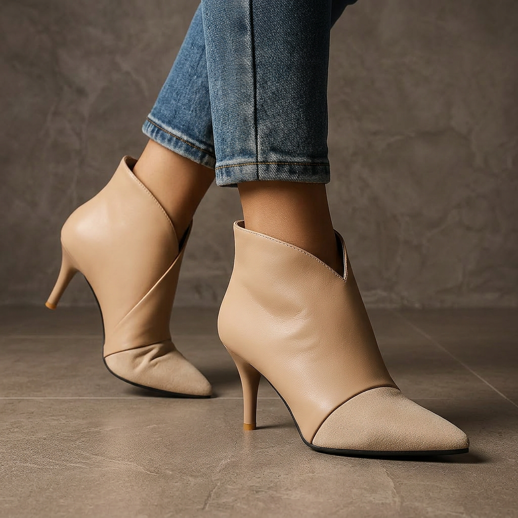 Liana Sculpted Boots - beige