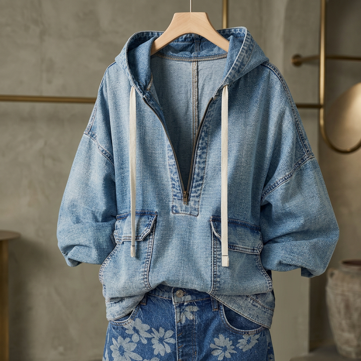 Remi Boho Denim Jacket - Blue