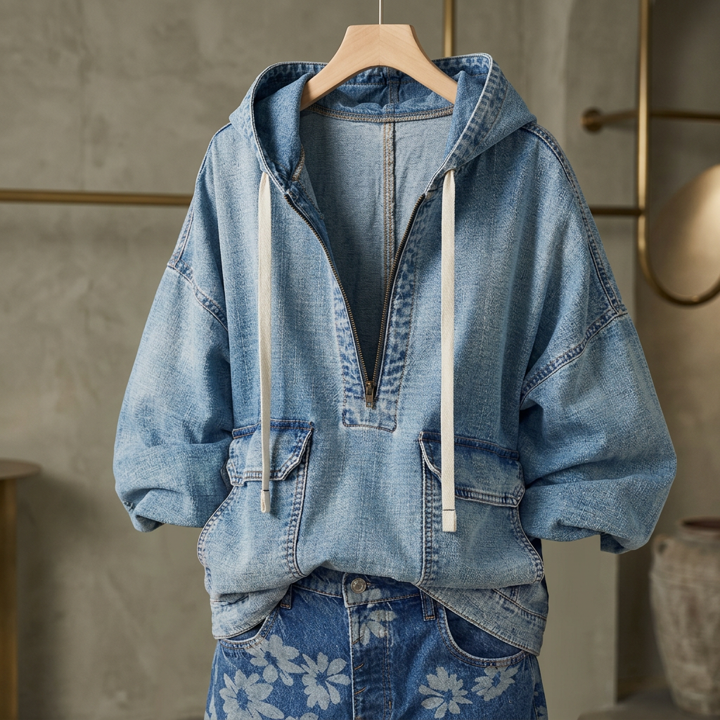 Remi Boho Denim Jacket - blue