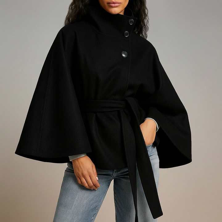 Amara Cape Coat - Black